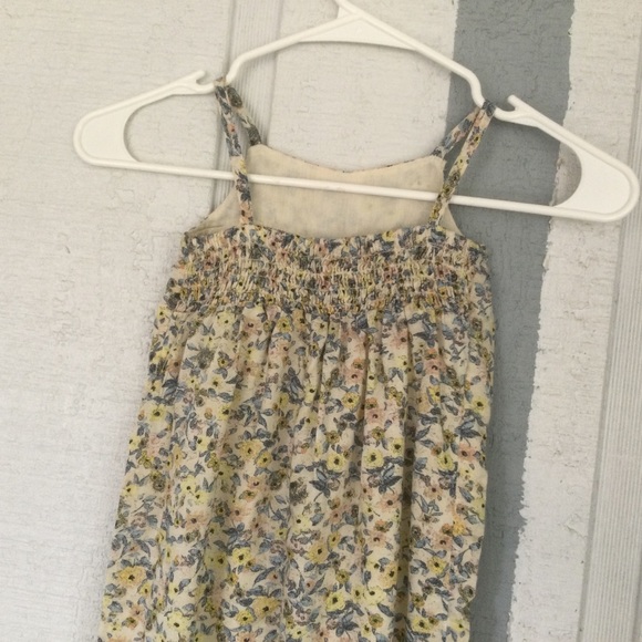 Something Navy Floral Smocked Romper In YELLOW SAND ROMANTIC DITSY SZ 18 Months - Picture 7 of 12